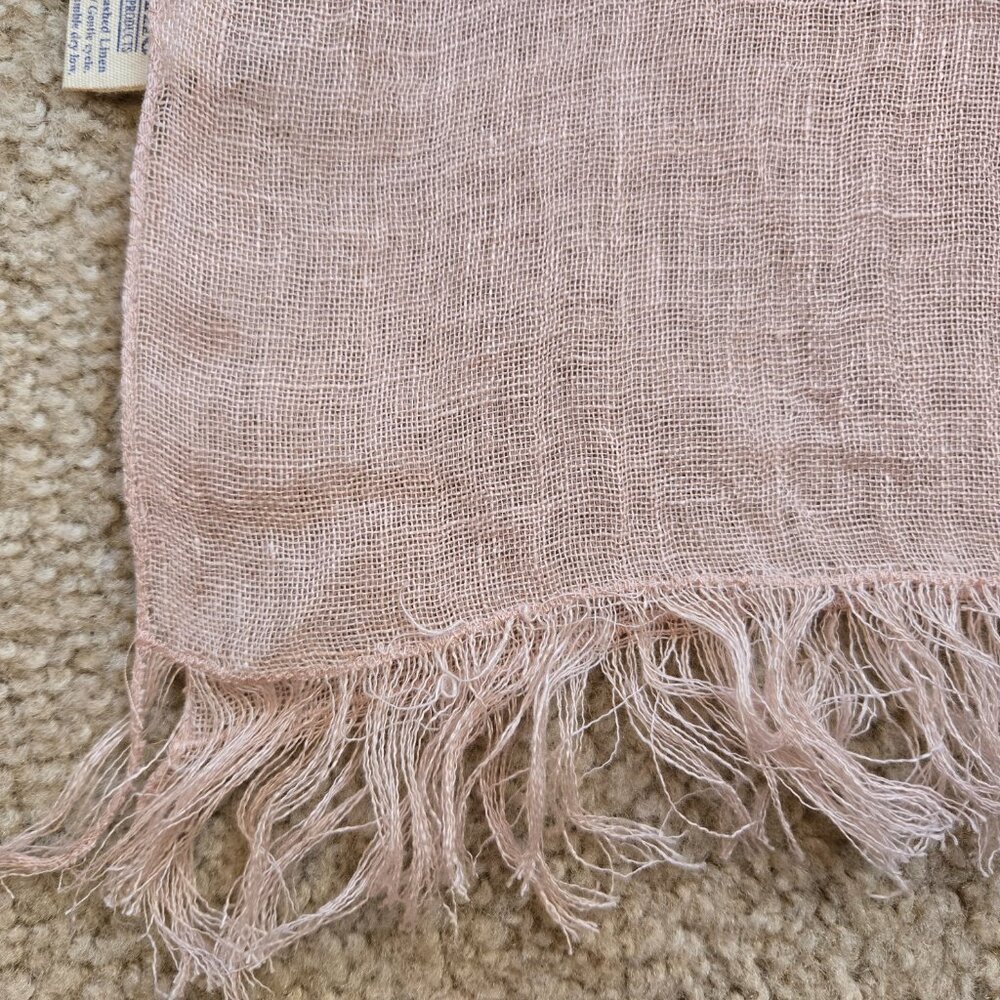 Vikolino Linen Scarf Pink European Washed Linen - Picture 4 of 7